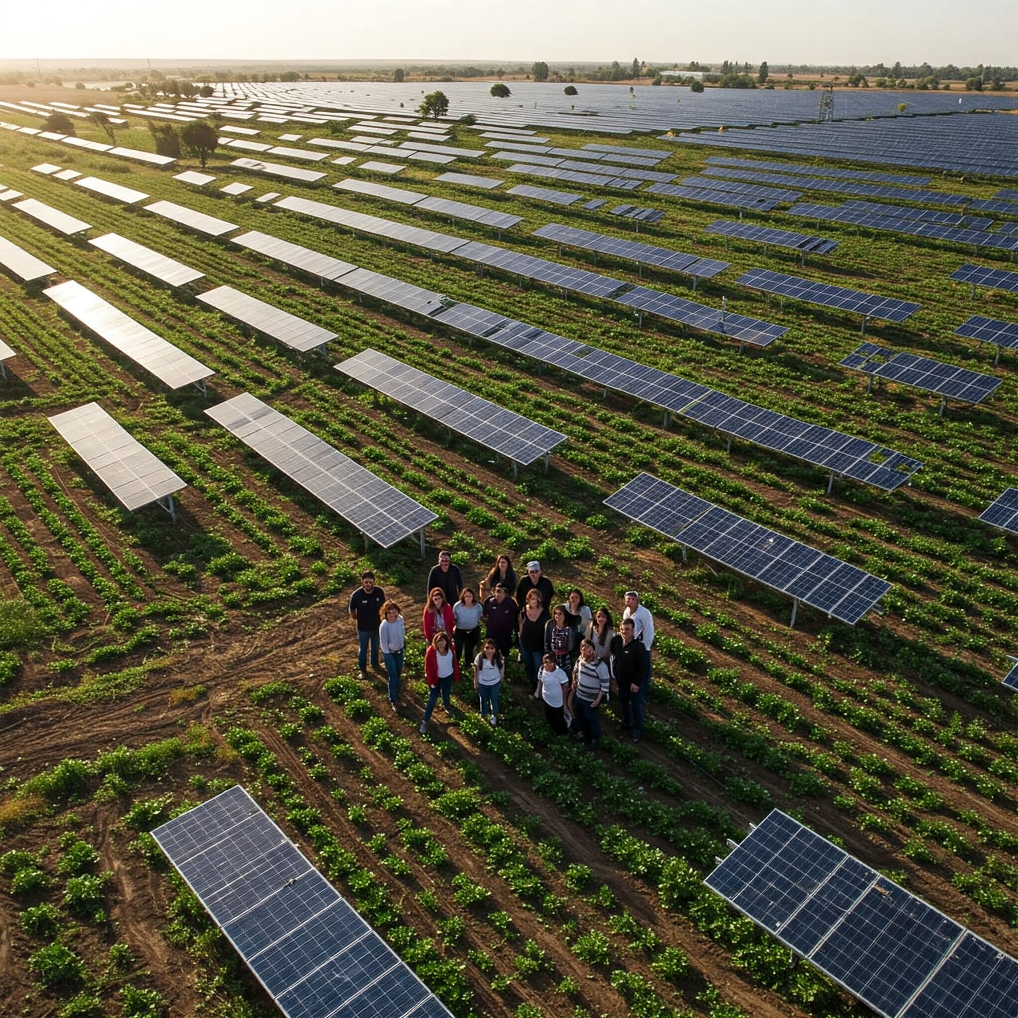 Exploitation agricole avec système photovoltaïque