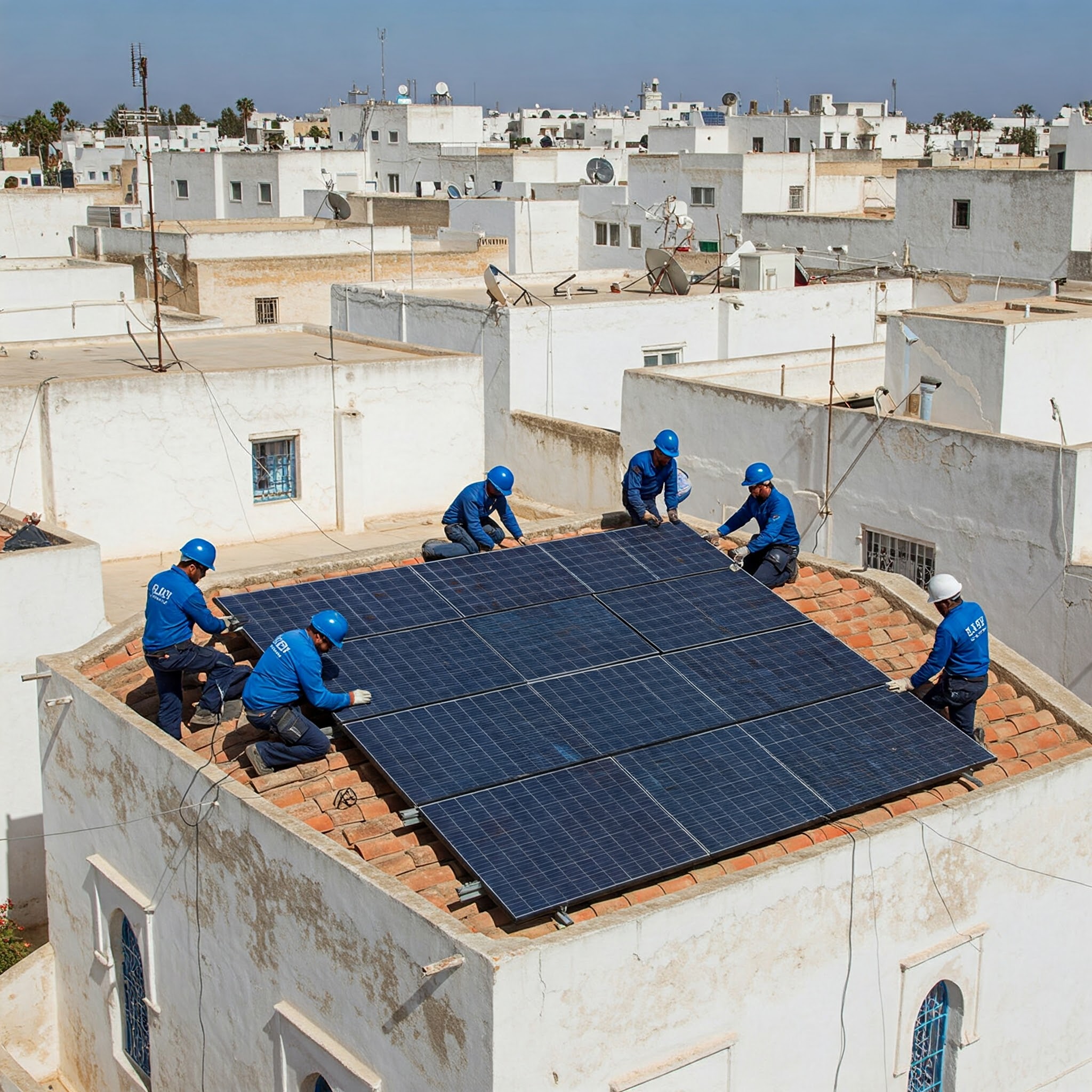 Équipe solaire en action